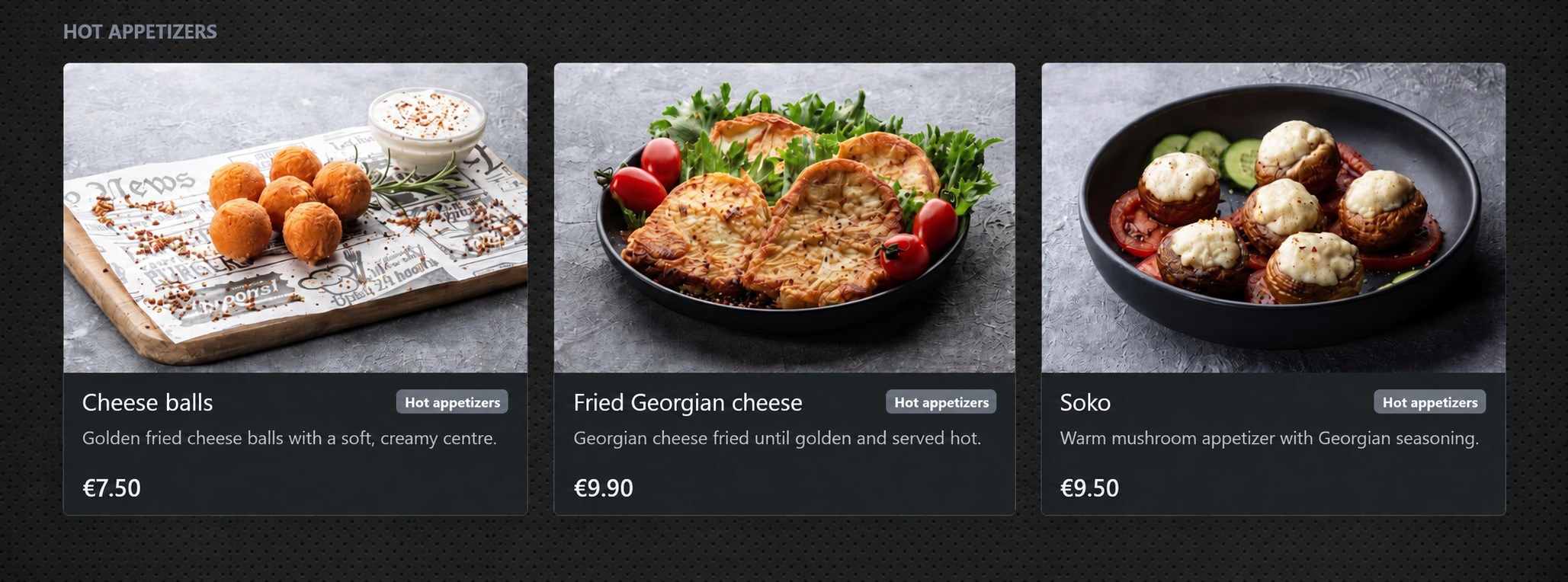 Mobile-friendly hosted restaurant menu created with tablepass